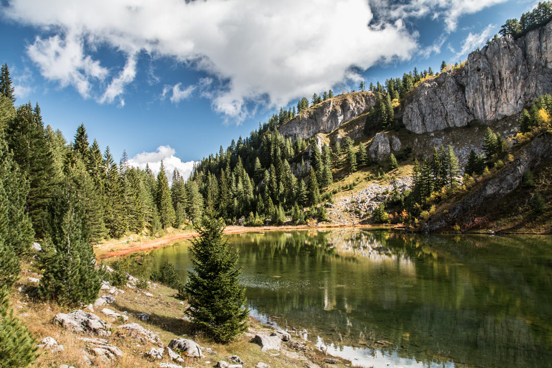 Leqinat lake above Pejë, Kosovo